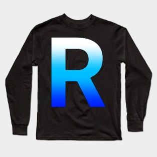 Blue Letter R Long Sleeve T-Shirt